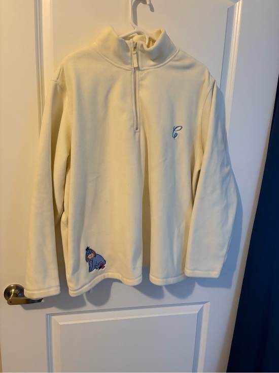 Disney Jackets & Blazers - Disney Men's Cream Quarter-Zip Sweater with Eeyore Accent